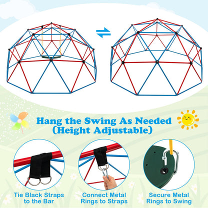 10FT Kids Geometric Dome Climber with Convenient Grip - Blue & Red