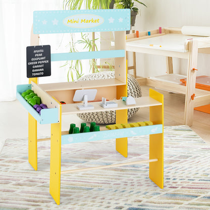 Kid's Pretend Play Grocery Store-Blue