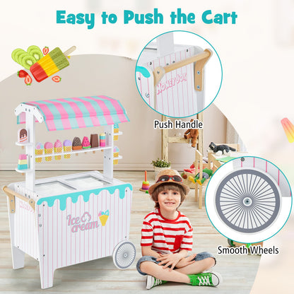 Kid's Ice Cream Cart with Unique Canopy