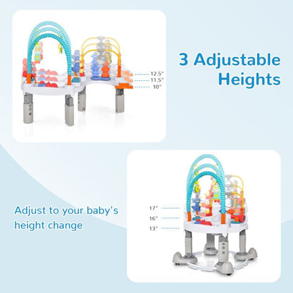 4-In-1 Baby Activity Center with Walker for Kids Aged 0-2 Years-Grey