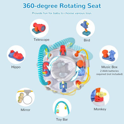 4-In-1 Baby Activity Center with Walker for Kids Aged 0-2 Years-Grey