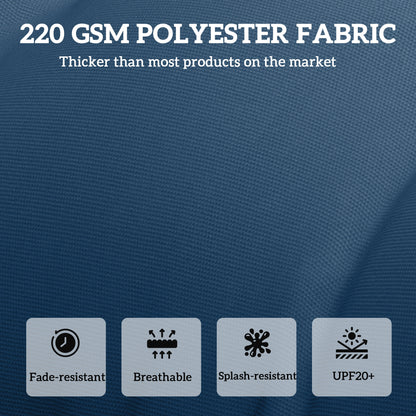 Outsunny Set of Two 190 x 56cm Sun Lounger Cushions - Navy Blue