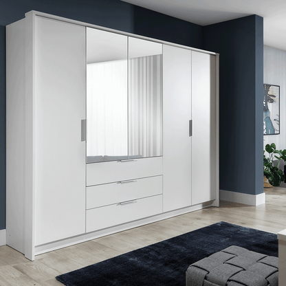 Wardrobe DALTON 255 White + Mirror