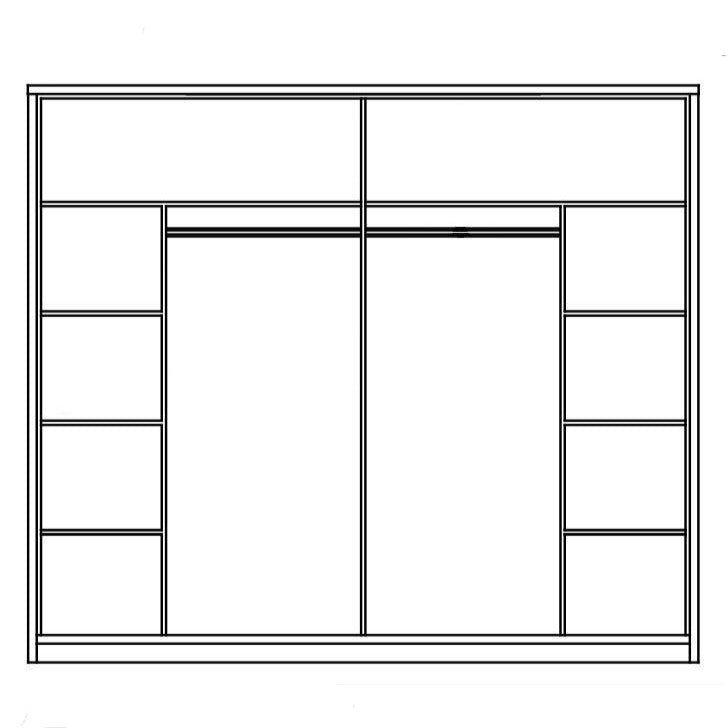 Togo 12 Sliding Door Wardrobe 230cm