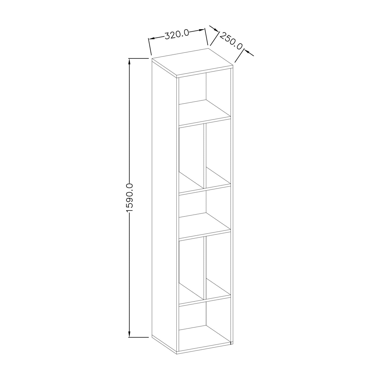 Toledo 88 Bookcase 32cm