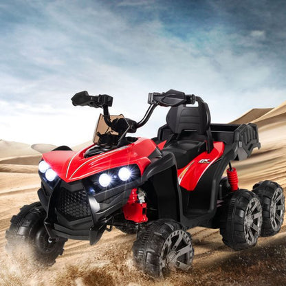 6 Wheels Kids Electric ATV with 4 Motors-Red