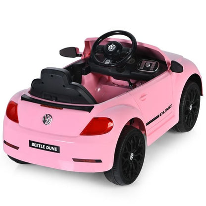 12V Volkswagen Beetle Electric Kids Ride On Car with Remote Control-Pink