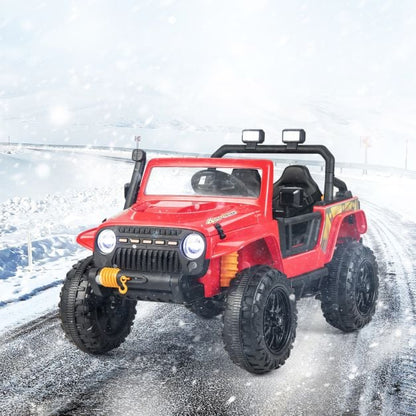 12V Kids Electric Ride on Car with Music and LED Lights-Red