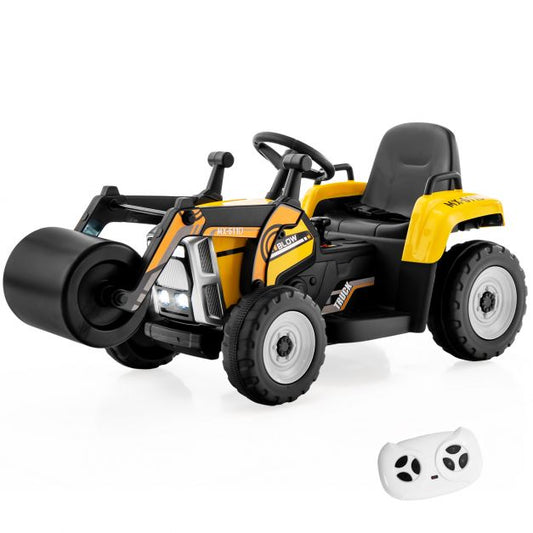 Dziecięcy walec drogowy zasilany akumulatorem 12 V z pilotem 2.4G – żółty