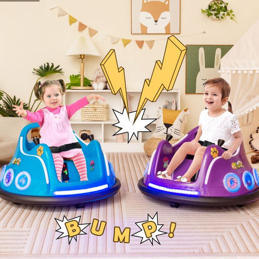 Electric Bumper Car with 360° Spin and Remote Control for Toddlers and Babies-Navy