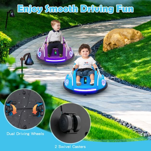 Electric Bumper Car with 360° Spin and Remote Control for Toddlers and Babies-Navy