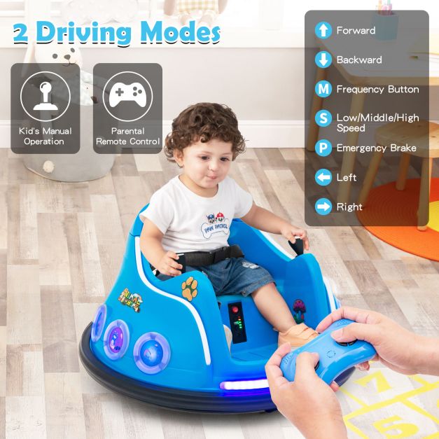 Electric Bumper Car with 360° Spin and Remote Control for Toddlers and Babies-Navy
