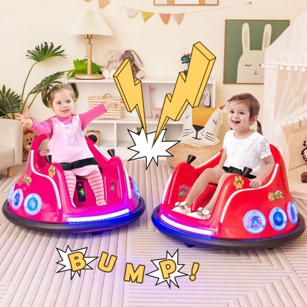 Electric Bumper Car with 360° Spin and Remote Control for Toddlers and Babies-Pink