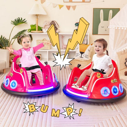 Electric Bumper Car with 360° Spin and Remote Control for Toddlers and Babies-Pink