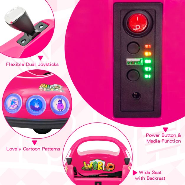 Electric Bumper Car with 360° Spin and Remote Control for Toddlers and Babies-Pink