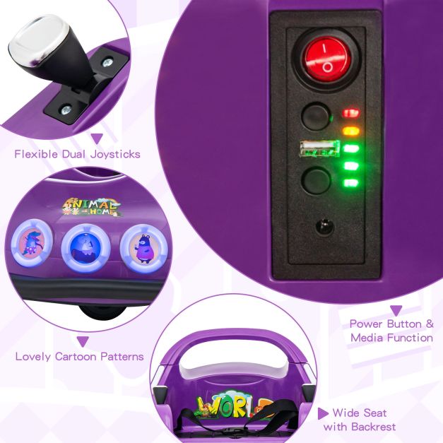 Electric Bumper Car with 360° Spin and Remote Control for Toddlers and Babies-Purple