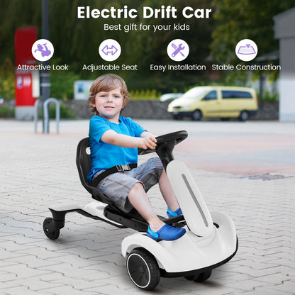 6V Electric Ride on Drift Car for Kids Aged 3-8 Years Old-White