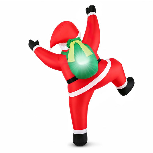 180 CM Christmas Inflatable Outdoor Decoration Climbing Santa