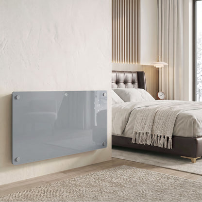 HOMCOM 1500W Smart Panel Heater Wall Mounted & Freestanding, Electric Heater with Weekly Timer, Open Window & Anti-Frost, Grey
