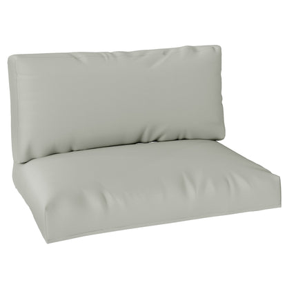 Outsunny Two Piece Seat Pallet and Back Cushions - Light Grey