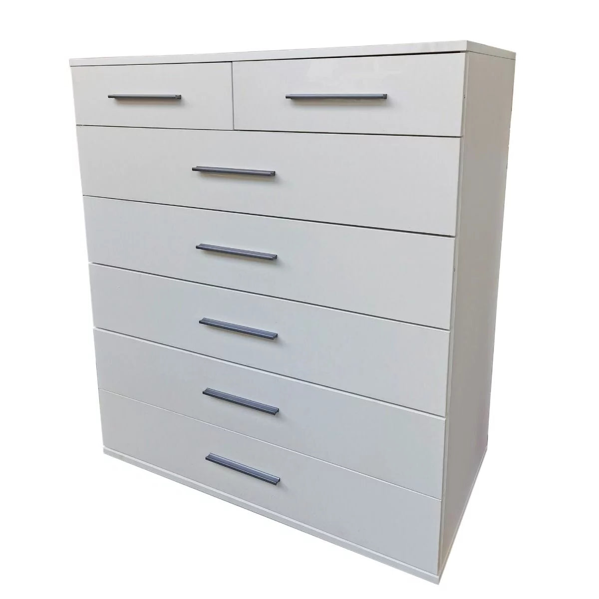 White Chest of Drawers TUNIS Large Chest, 7 Drawers Matte Finish