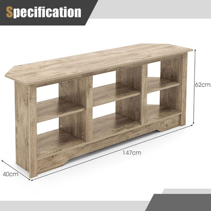 TV Stand and Electric Fireplace Set with Adjustable Flame Effects-Grey