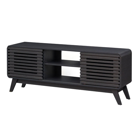 TV Stand for 65" TVs Mid Century Modern Entertainment Center-Black