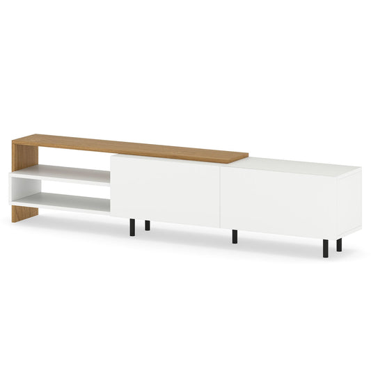 TV Stand for 80 Inches TVs with Storage Shelves and Cabinets-White