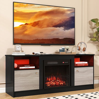 TV Stand with Electric Fireplace Combo for Living Room