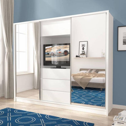 TV Sliding Door Wardrobe 254cm