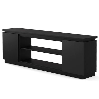 TV Cabinet for TVs up to 80 Inch Media Console Table with 3 Adjustable Shelves-Black