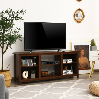 TV Stand for TVs up to 65 Inches with 6 Open Shelves-Coffee