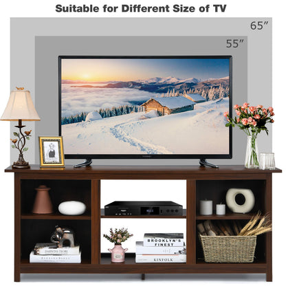 TV Stand for TVs up to 65 Inches with 6 Open Shelves-Coffee