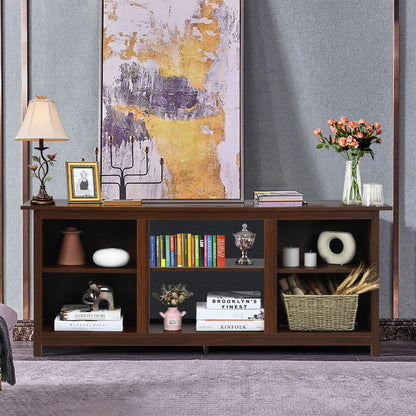 TV Stand for TVs up to 65 Inches with 6 Open Shelves-Coffee