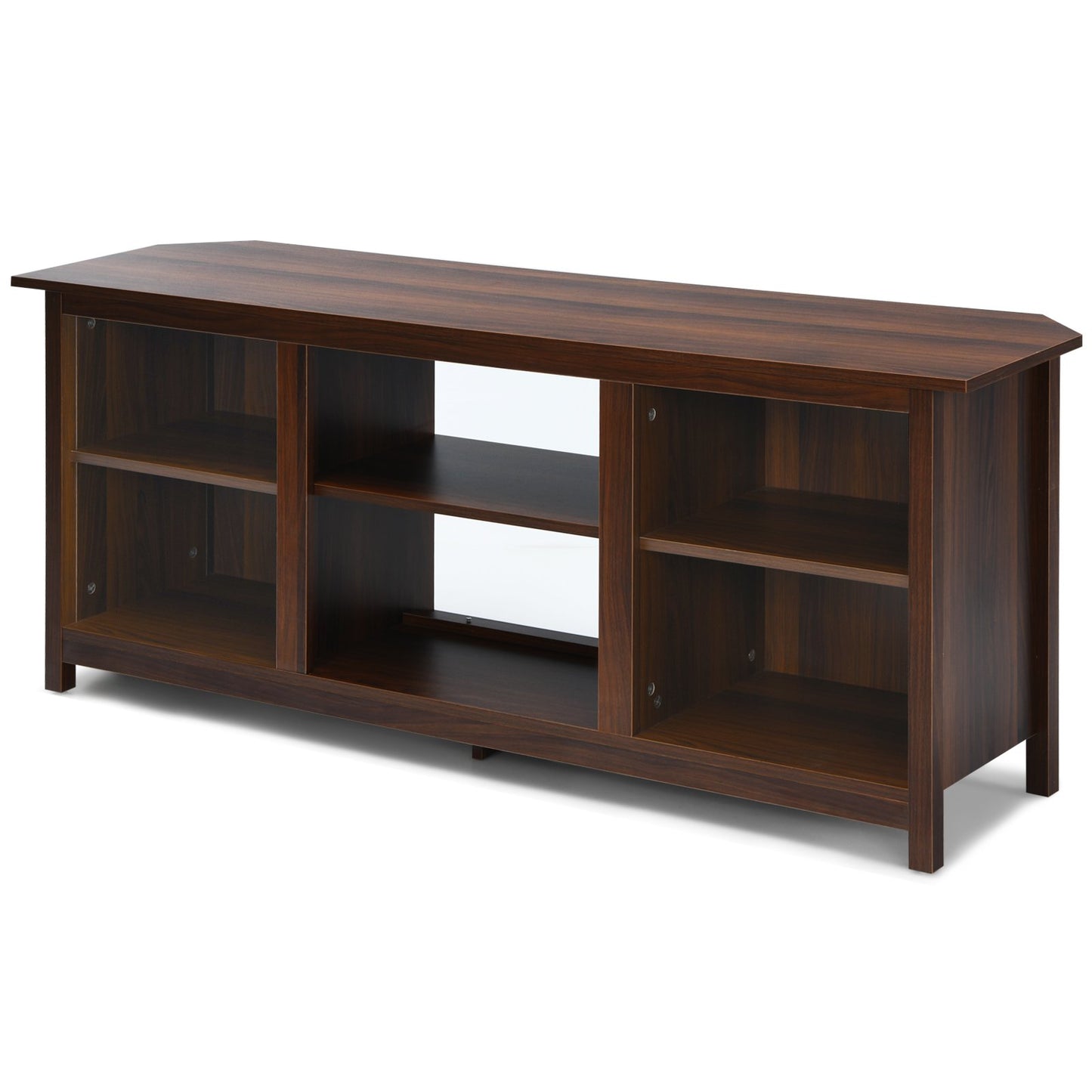 TV Stand for TVs up to 65 Inches with 6 Open Shelves-Coffee