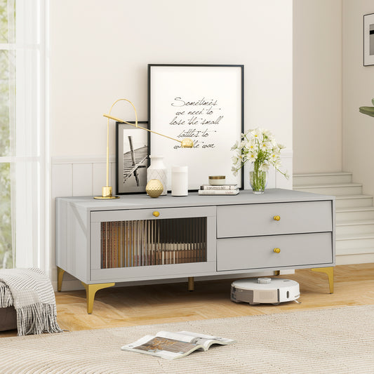 120 cm TV Stand with Compartment for 55-Inch TV-Grey