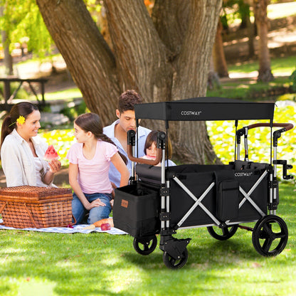 Twin Baby Double Stroller Wagon Push Pull Stroller-Black