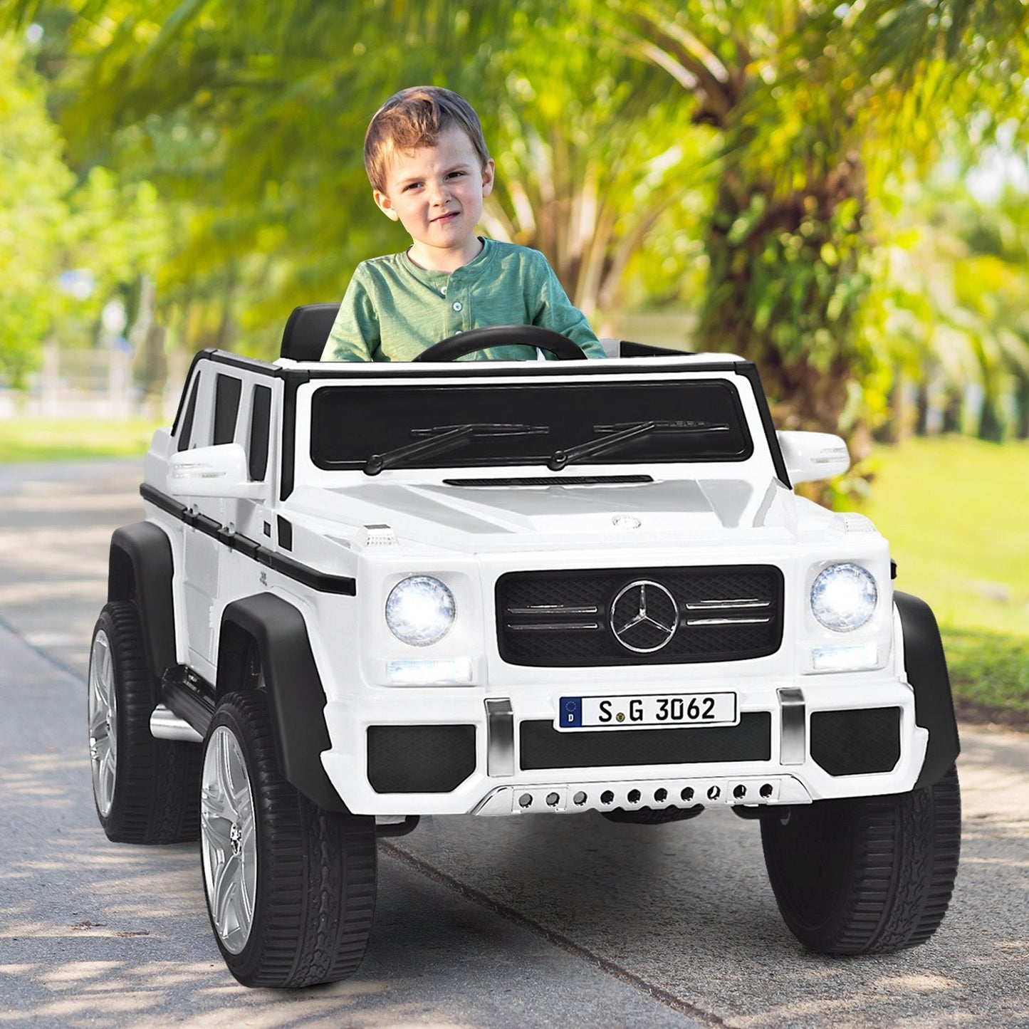 12V Electric Kids Ride On Car with 2 Motors and Remote Control-White