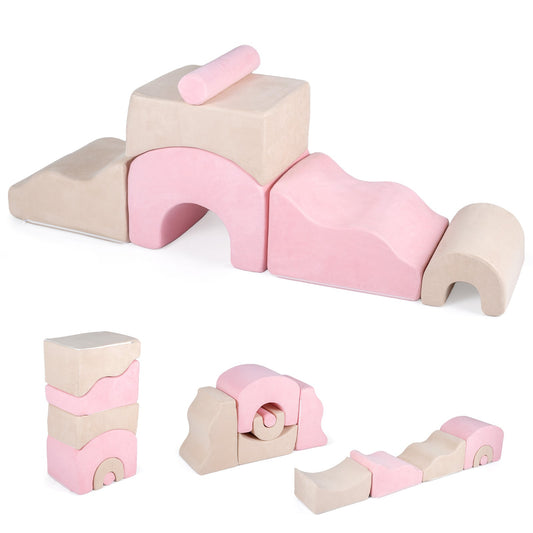 6-Piece Foam Climbing Blocks for Toddlers with Soft Play Set-Multicolor
