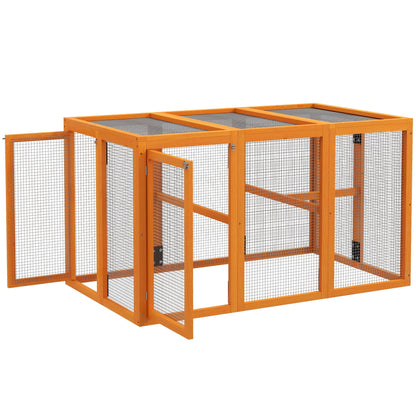 PawHut Wooden Chicken Coop with Combinable Design, for 1-3 Chickens