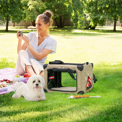 PawHut Foldable Pet Carrier, with Cushion, for XS Dogs and Cats