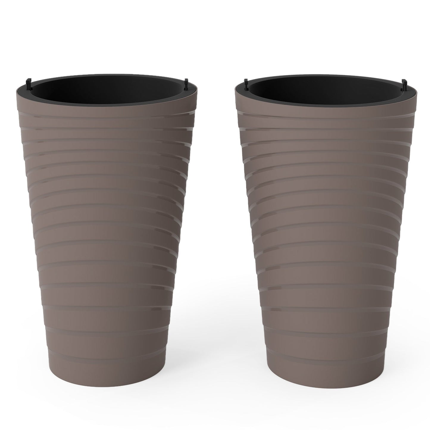 45 cm Tall Flower Pot Set of 2 Modern Decorative Planter Pots-Brown