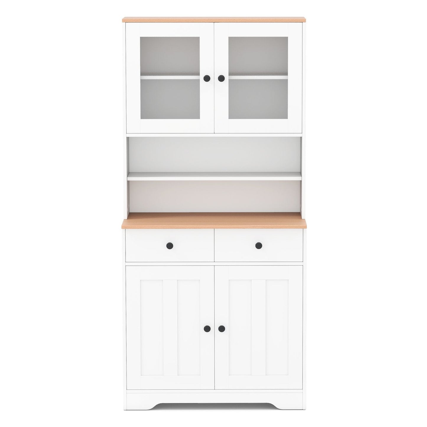 Modern Tall Kitchen Storage Cabinet Buffet Sideboard for Dining Room Living Room-White