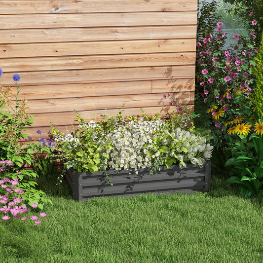 Skrzynia ogrodowa Outsunny Rectangle Raised Garden Bed Box z ramą ze stali odpornej na warunki atmosferyczne, na warzywa, kwiaty i zioła, 120 cm x 60 cm x 30,5 cm, jasnoszary
