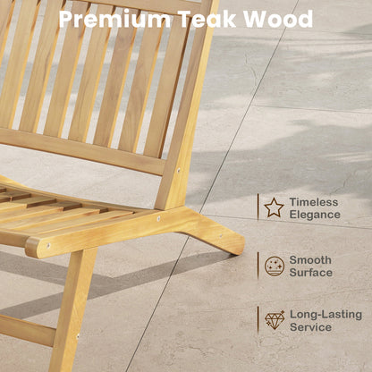 Teak Wood Outdoor Reclining Chair Natural Mid Century Accent Chair