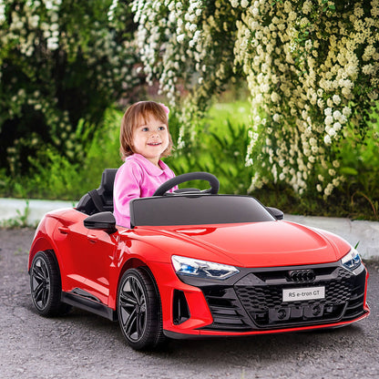 HOMCOM Audi Licencjonowany 12V Elektryczny Jeździk Dla Dzieci, Z Pilotem, Systemem Zawieszenia, Światłami, Muzyką, Silnikiem - Czerwony