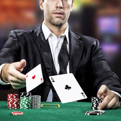 Texas Holdem Poker Chip Set Casino Poker Chips with 400 Pieces Chips-Black