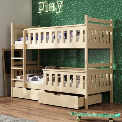 Wooden Bunk Bed Tezo with Storage