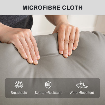 HOMCOM Recliner Armchair, Manual Reclining Chair with Adjustable Leg Rest and Reclining Functions, Modern Microfibre Overstuffed Lounge Seating for Living Room, Bedroom, Grey