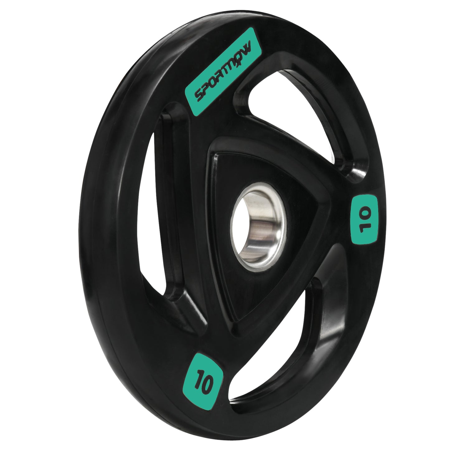 Zestaw sztangi SPORTNOW 2 x 10 kg, powlekane gumą obciążenia Tri-Grip z otworami 2" x 5 cm, do użytku w domu, na siłowni, do podnoszenia ciężarów i treningu siłowego